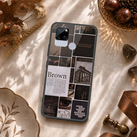 Realme C12 Cover - ONation Aesthetic Collage Series - HQ Ultra Shine Premium Infinity Glass Soft Silicon Borders Case