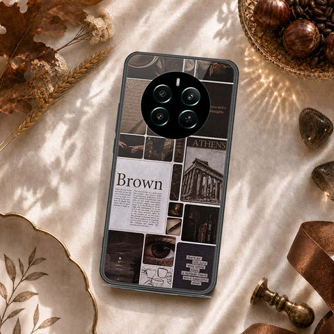 Realme 12 Plus Cover - ONation Aesthetic Collage Series - HQ Ultra Shine Premium Infinity Glass Soft Silicon Borders Case