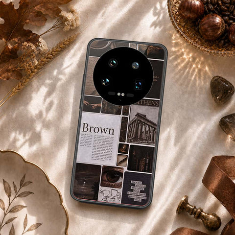 Xiaomi 14 Ultra Cover - ONation Aesthetic Collage Series - HQ Ultra Shine Premium Infinity Glass Soft Silicon Borders Case