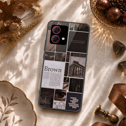 Motorola Moto G84 Cover - ONation Aesthetic Collage Series - HQ Ultra Shine Premium Infinity Glass Soft Silicon Borders Case