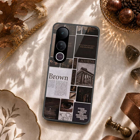 Vivo V50 Lite Cover - ONation Aesthetic Collage Series - HQ Ultra Shine Premium Infinity Glass Soft Silicon Borders Case