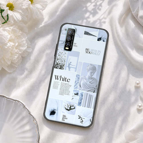 Vivo Y70s Cover - ONation Aesthetic Collage Series - HQ Ultra Shine Premium Infinity Glass Soft Silicon Borders Case