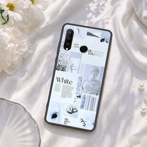Huawei Nova 4e Cover - ONation Aesthetic Collage Series - HQ Ultra Shine Premium Infinity Glass Soft Silicon Borders Case