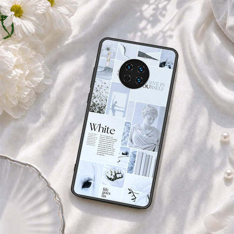 Huawei Mate 30 Cover - ONation Aesthetic Collage Series - HQ Ultra Shine Premium Infinity Glass Soft Silicon Borders Case