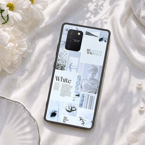 Samsung Galaxy A91 Cover - ONation Aesthetic Collage Series - HQ Ultra Shine Premium Infinity Glass Soft Silicon Borders Case