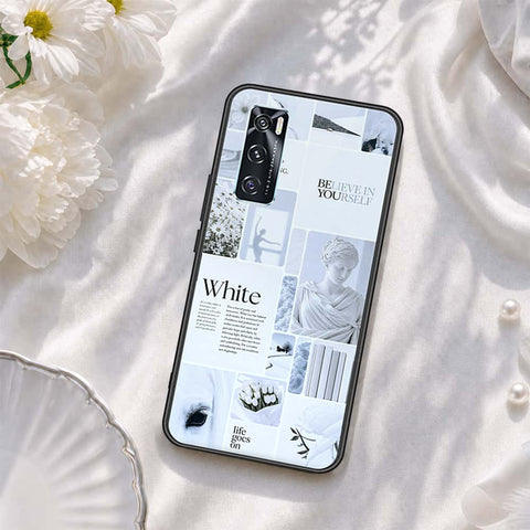 Vivo V20 SE Cover - ONation Aesthetic Collage Series - HQ Ultra Shine Premium Infinity Glass Soft Silicon Borders Case