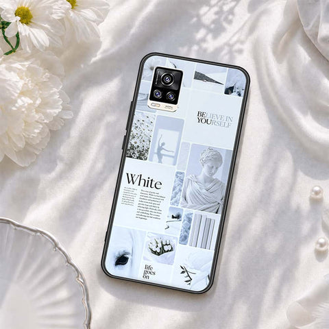 Vivo V20 Cover - ONation Aesthetic Collage Series - HQ Ultra Shine Premium Infinity Glass Soft Silicon Borders Case