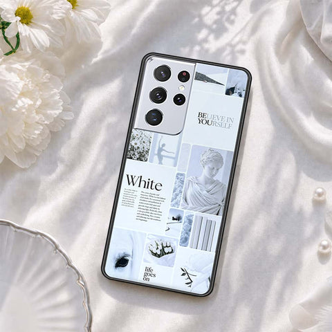 Samsung Galaxy S21 Ultra 5G Cover - ONation Aesthetic Collage Series - HQ Ultra Shine Premium Infinity Glass Soft Silicon Borders Case