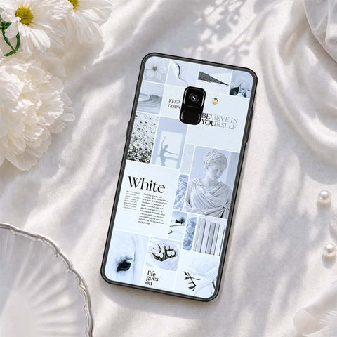 Samsung Galaxy A8 2018 Cover - ONation Aesthetic Collage Series - HQ Ultra Shine Premium Infinity Glass Soft Silicon Borders Case