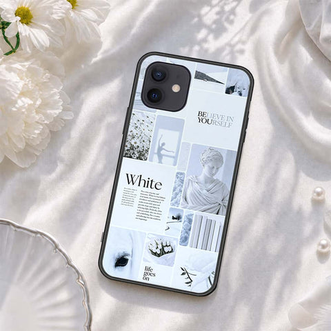 iPhone 12 Mini Cover - ONation Aesthetic Collage Series - HQ Ultra Shine Premium Infinity Glass Soft Silicon Borders Case