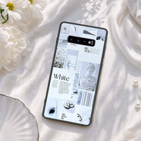 Samsung Galaxy S10 Plus Cover - ONation Aesthetic Collage Series - HQ Ultra Shine Premium Infinity Glass Soft Silicon Borders Case
