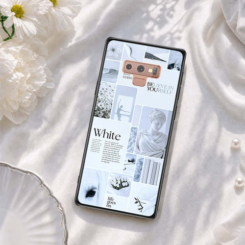 Samsung Galaxy Note 9 Cover - ONation Aesthetic Collage Series - HQ Ultra Shine Premium Infinity Glass Soft Silicon Borders Case