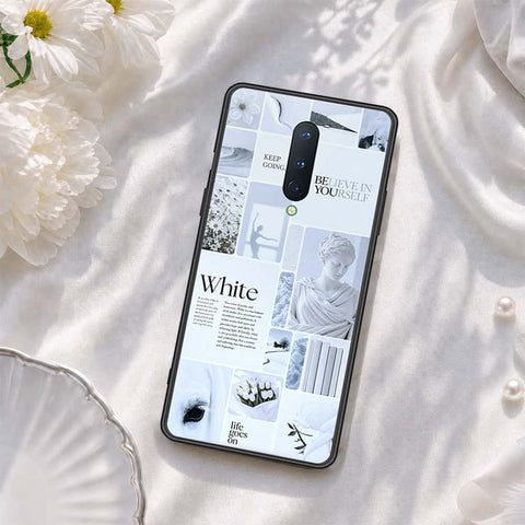 OnePlus 8 Cover - ONation Aesthetic Collage Series - HQ Ultra Shine Premium Infinity Glass Soft Silicon Borders Case