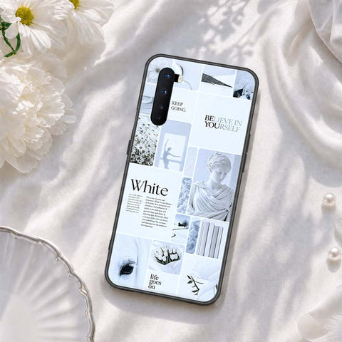 OnePlus Nord Cover - ONation Aesthetic Collage Series - HQ Ultra Shine Premium Infinity Glass Soft Silicon Borders Case