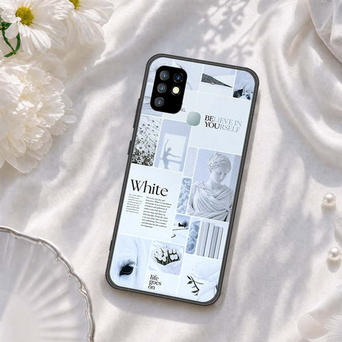 Infinix Hot 10 Cover - ONation Aesthetic Collage Series - HQ Ultra Shine Premium Infinity Glass Soft Silicon Borders Case