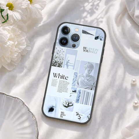 iPhone 14 Pro Max Cover - ONation Aesthetic Collage Series - HQ Ultra Shine Premium Infinity Glass Soft Silicon Borders Case