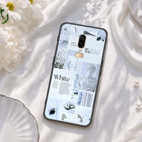OnePlus 6 Cover - ONation Aesthetic Collage Series - HQ Ultra Shine Premium Infinity Glass Soft Silicon Borders Case