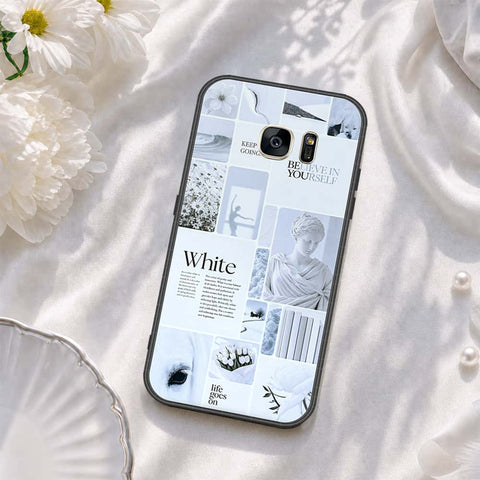 Samsung Galaxy S7 Cover - ONation Aesthetic Collage Series - HQ Ultra Shine Premium Infinity Glass Soft Silicon Borders Case