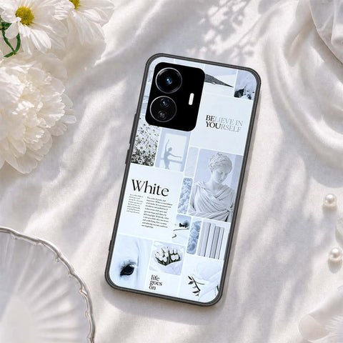 Vivo Y77 5G Cover - ONation Aesthetic Collage Series - HQ Ultra Shine Premium Infinity Glass Soft Silicon Borders Case