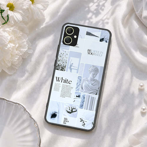 Samsung Galaxy F05 Cover - ONation Aesthetic Collage Series - HQ Ultra Shine Premium Infinity Glass Soft Silicon Borders Case