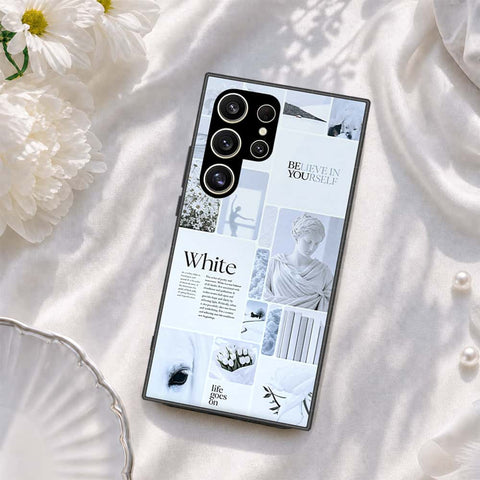 Samsung Galaxy S24 Ultra Cover - ONation Aesthetic Collage Series - HQ Ultra Shine Premium Infinity Glass Soft Silicon Borders Case