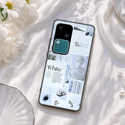 Vivo V30 Cover - ONation Aesthetic Collage Series - HQ Ultra Shine Premium Infinity Glass Soft Silicon Borders Case