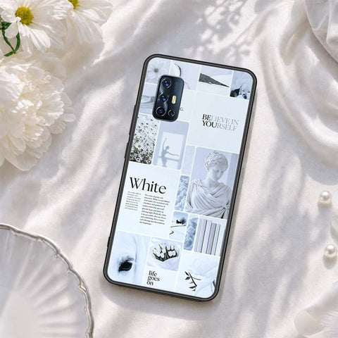 Vivo V17 Cover - ONation Aesthetic Collage Series - HQ Ultra Shine Premium Infinity Glass Soft Silicon Borders Case