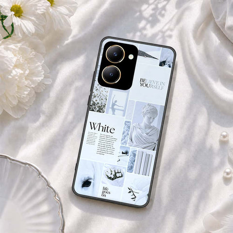 Vivo Y36 4G Cover - ONation Aesthetic Collage Series - HQ Ultra Shine Premium Infinity Glass Soft Silicon Borders Case