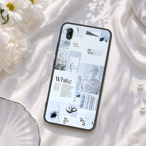 Vivo Y91 (Without Logo Hole) Cover - ONation Aesthetic Collage Series - HQ Ultra Shine Premium Infinity Glass Soft Silicon Borders Case