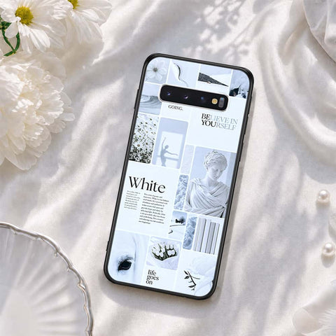 Samsung Galaxy S10 Cover - ONation Aesthetic Collage Series - HQ Ultra Shine Premium Infinity Glass Soft Silicon Borders Case