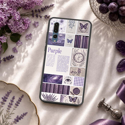 Huawei P20 Plus Cover - ONation Aesthetic Collage Series - HQ Ultra Shine Premium Infinity Glass Soft Silicon Borders Case