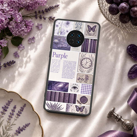 Huawei Mate 30 Cover - ONation Aesthetic Collage Series - HQ Ultra Shine Premium Infinity Glass Soft Silicon Borders Case