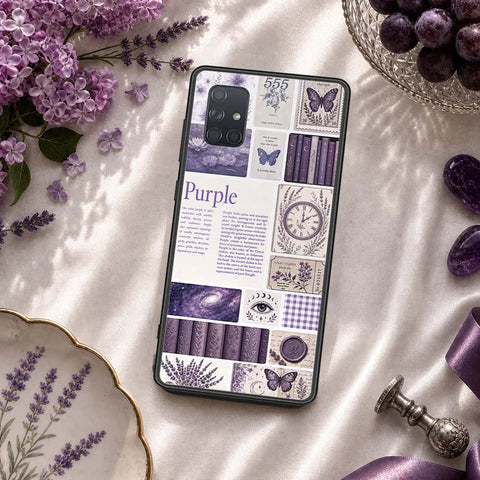 Samsung Galaxy A71 Cover - ONation Aesthetic Collage Series - HQ Ultra Shine Premium Infinity Glass Soft Silicon Borders Case
