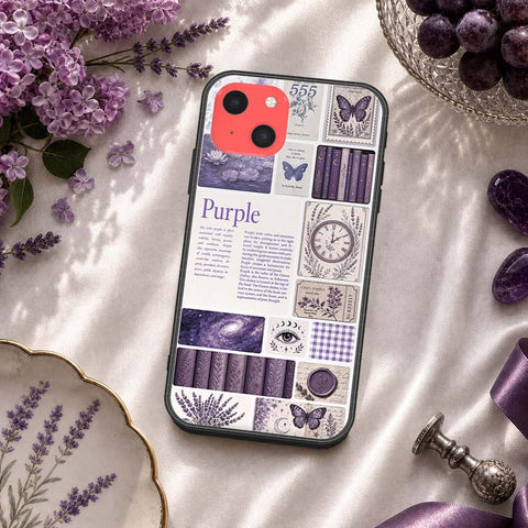 iPhone 13 Mini Cover - ONation Aesthetic Collage Series - HQ Ultra Shine Premium Infinity Glass Soft Silicon Borders Case