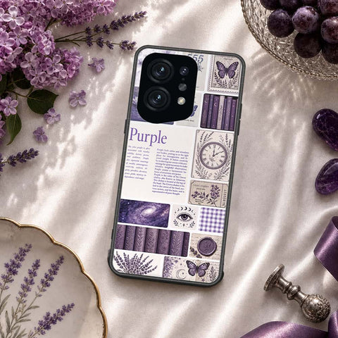Oppo Find X5 Cover - ONation Aesthetic Collage Series - HQ Ultra Shine Premium Infinity Glass Soft Silicon Borders Case