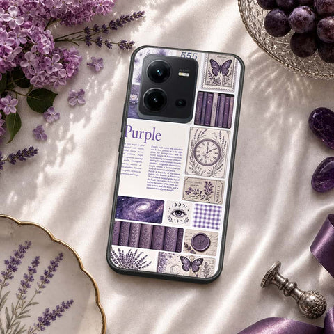 Vivo V25e Cover - ONation Aesthetic Collage Series - HQ Ultra Shine Premium Infinity Glass Soft Silicon Borders Case