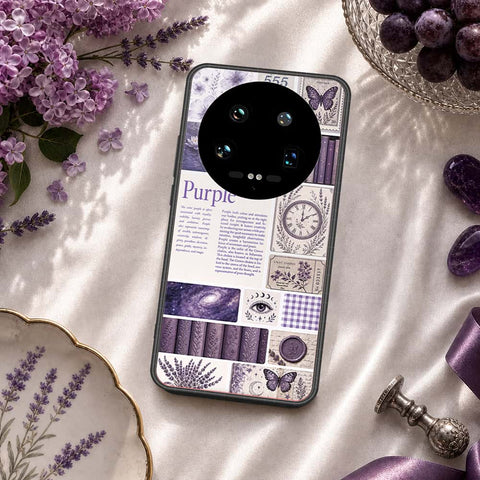Xiaomi 14 Ultra Cover - ONation Aesthetic Collage Series - HQ Ultra Shine Premium Infinity Glass Soft Silicon Borders Case