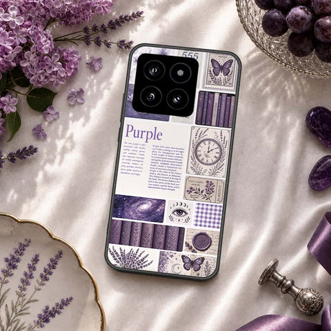 Xiaomi 14 Cover - ONation Aesthetic Collage Series - HQ Ultra Shine Premium Infinity Glass Soft Silicon Borders Case