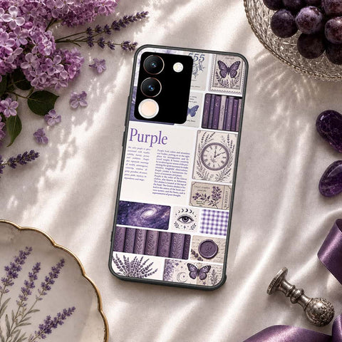 Vivo V29e Cover - ONation Aesthetic Collage Series - HQ Ultra Shine Premium Infinity Glass Soft Silicon Borders Case