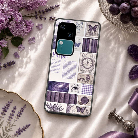 Vivo V30 Cover - ONation Aesthetic Collage Series - HQ Ultra Shine Premium Infinity Glass Soft Silicon Borders Case