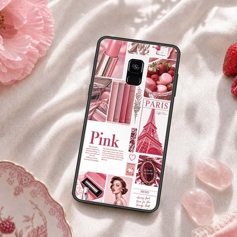 Samsung Galaxy A8 2018 Cover - ONation Aesthetic Collage Series - HQ Ultra Shine Premium Infinity Glass Soft Silicon Borders Case