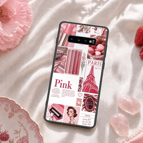 Samsung Galaxy S10 Plus Cover - ONation Aesthetic Collage Series - HQ Ultra Shine Premium Infinity Glass Soft Silicon Borders Case