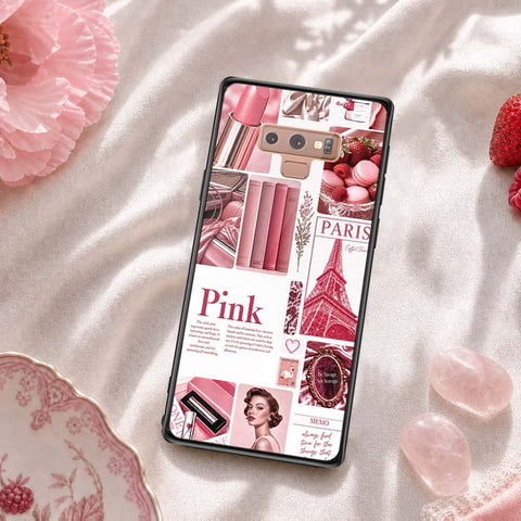 Samsung Galaxy Note 9 Cover - ONation Aesthetic Collage Series - HQ Ultra Shine Premium Infinity Glass Soft Silicon Borders Case