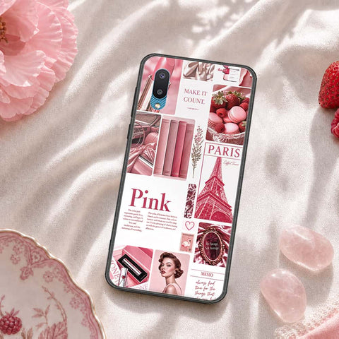 Samsung Galaxy A02 Cover - ONation Aesthetic Collage Series - HQ Ultra Shine Premium Infinity Glass Soft Silicon Borders Case
