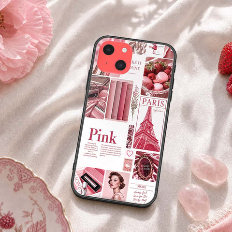 iPhone 13 Mini Cover - ONation Aesthetic Collage Series - HQ Ultra Shine Premium Infinity Glass Soft Silicon Borders Case
