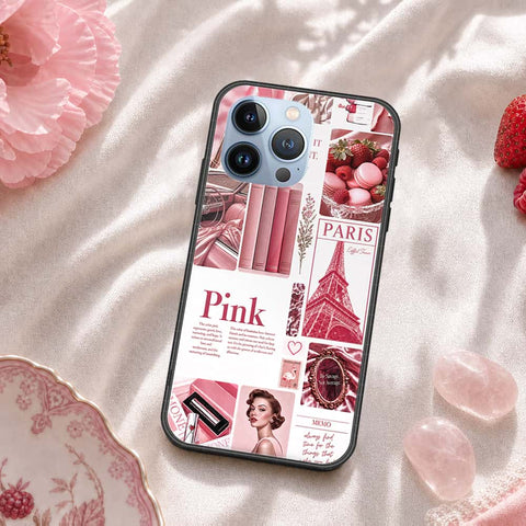 iPhone 13 Pro Cover - ONation Aesthetic Collage Series - HQ Ultra Shine Premium Infinity Glass Soft Silicon Borders Case