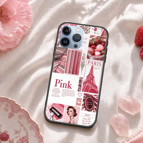 iPhone 13 Pro Max Cover - ONation Aesthetic Collage Series - HQ Ultra Shine Premium Infinity Glass Soft Silicon Borders Case