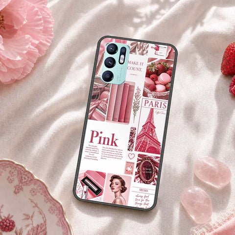 Oppo Reno 6 Cover - ONation Aesthetic Collage Series - HQ Ultra Shine Premium Infinity Glass Soft Silicon Borders Case