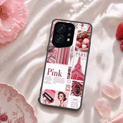 Oppo Find X5 Cover - ONation Aesthetic Collage Series - HQ Ultra Shine Premium Infinity Glass Soft Silicon Borders Case