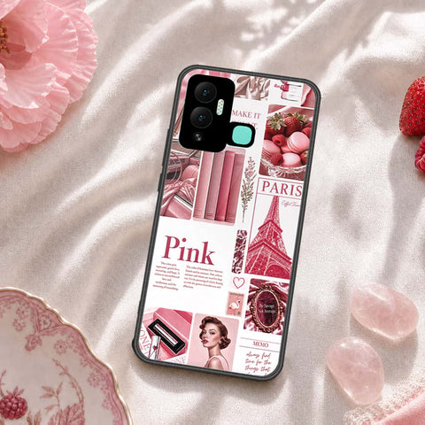 Infinix Hot 12i Cover - ONation Aesthetic Collage Series - HQ Ultra Shine Premium Infinity Glass Soft Silicon Borders Case